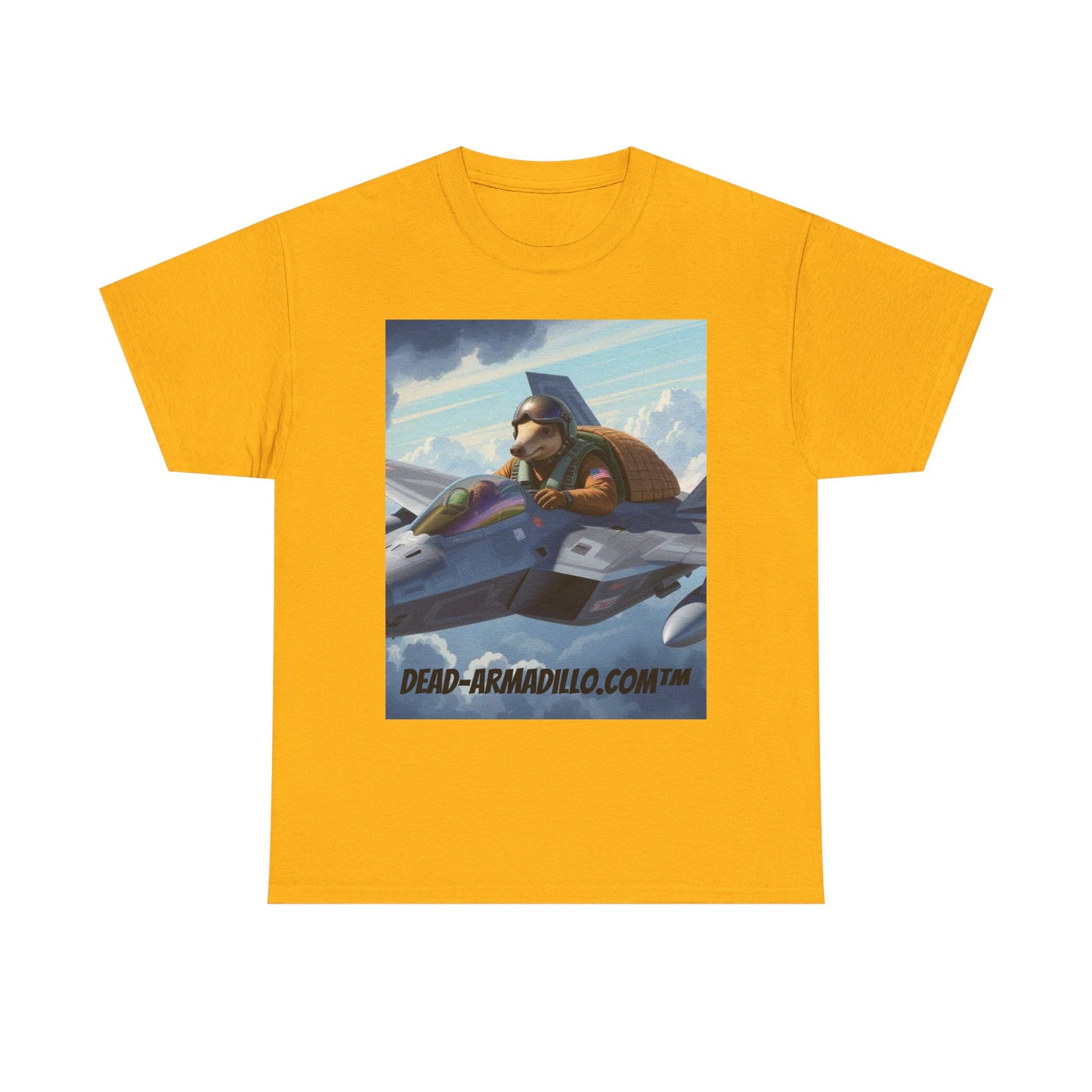 "Aviator Tee | Armadillo Flying a Jet Plane | Custom made by Dead-Armadillo.com™ | Clouds Zoom | Wild Blue Yonder"