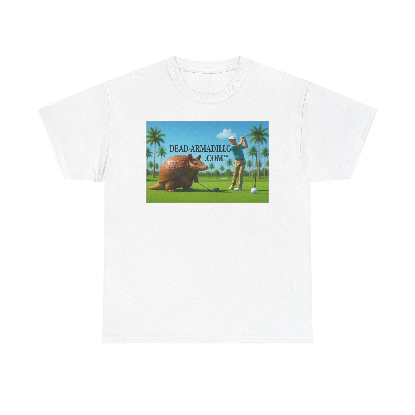 Camisetas de golf personalizadas para hombre con temática de armadillo | de Dead-Armadillo.com™ | Casual | Algodón resistente