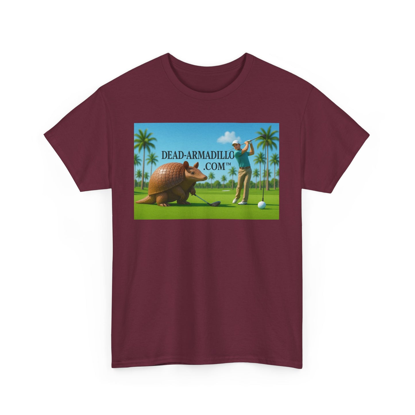 Camisetas de golf personalizadas para hombre con temática de armadillo | de Dead-Armadillo.com™ | Casual | Algodón resistente