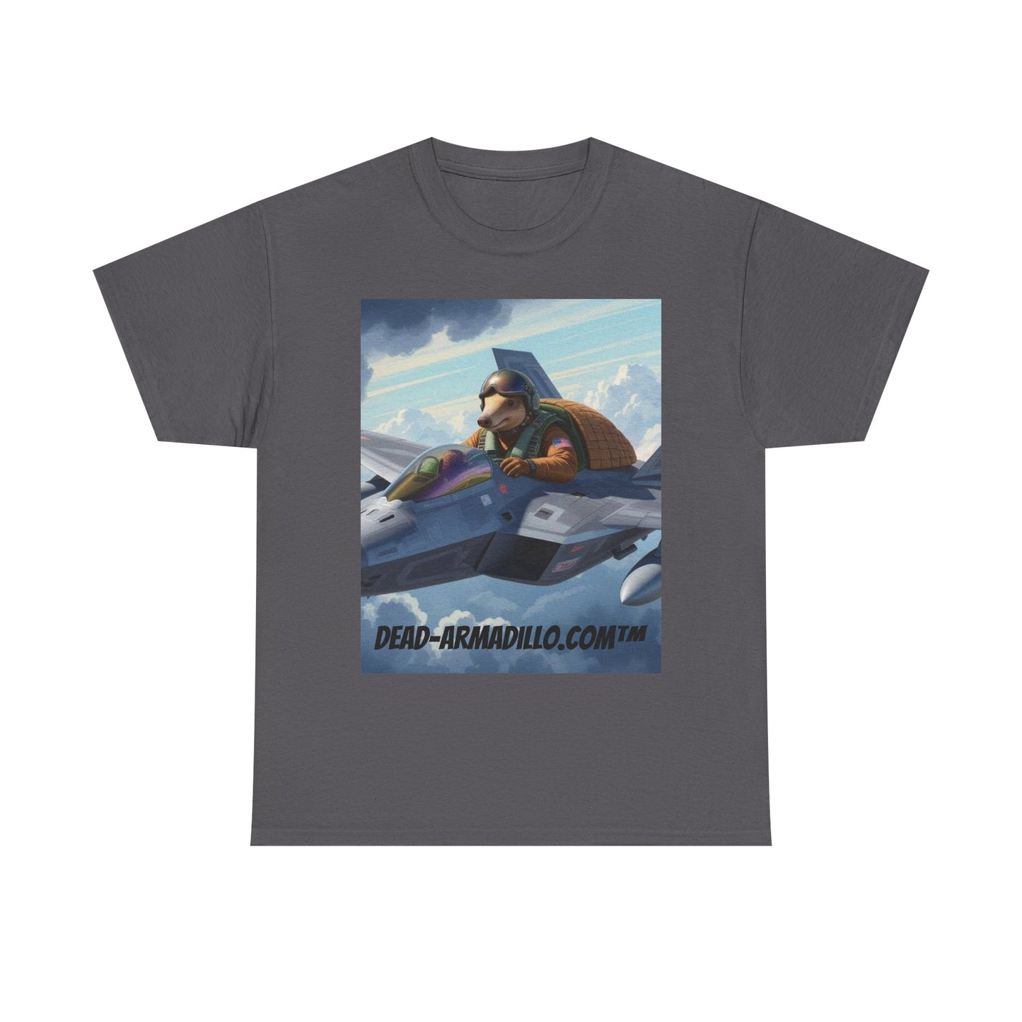 "Aviator Tee | Armadillo Flying a Jet Plane | Custom made by Dead-Armadillo.com™ | Clouds Zoom | Wild Blue Yonder"