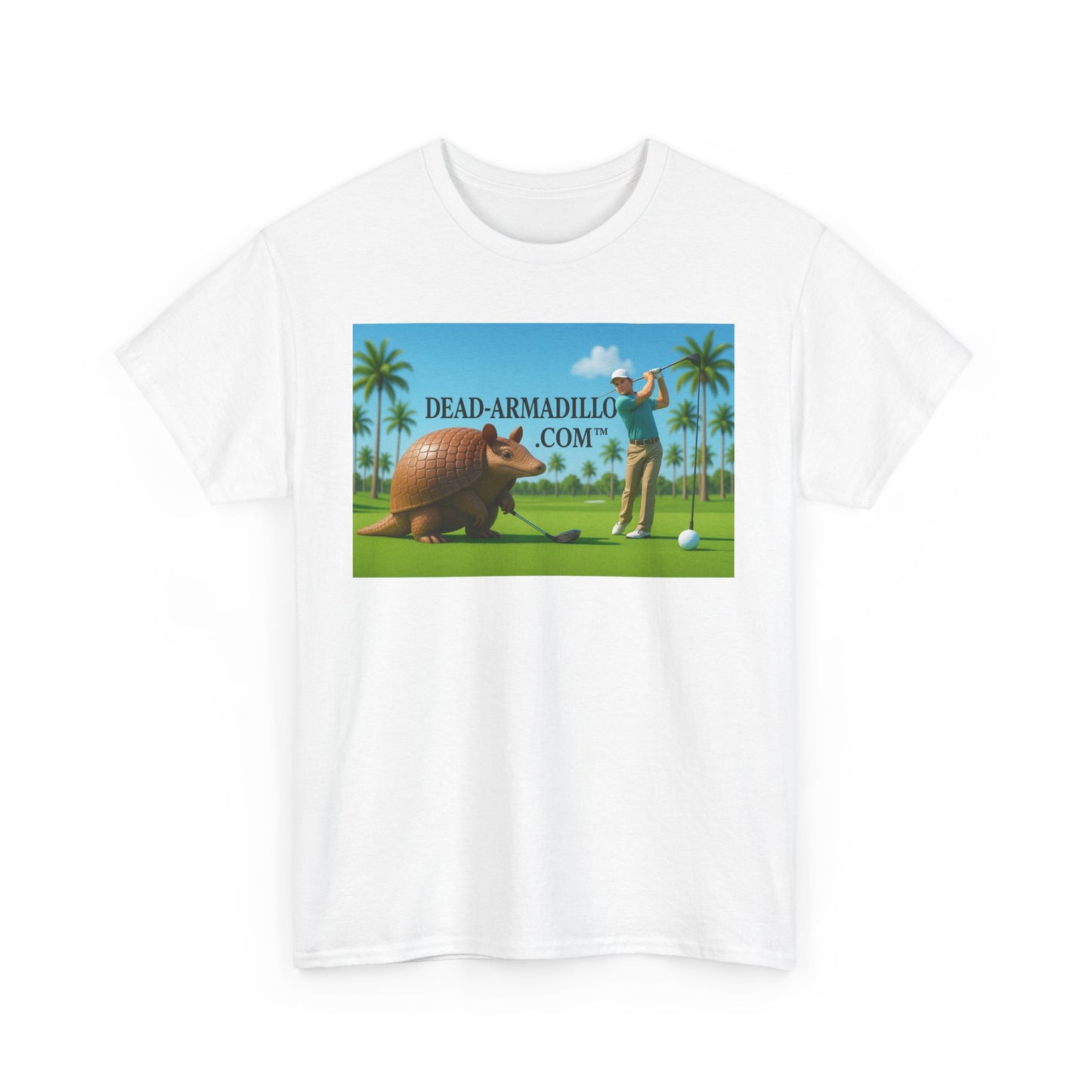 Camisetas de golf personalizadas para hombre con temática de armadillo | de Dead-Armadillo.com™ | Casual | Algodón resistente