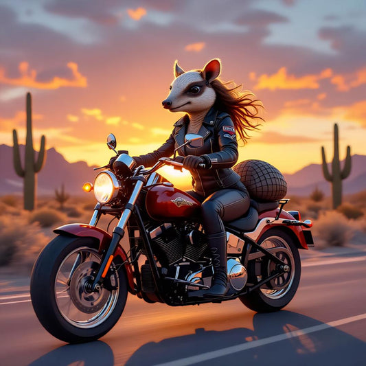 Desert Drifters |HER EDITION | Armadillo Biker T-Shirt | Dead-Armadillo.com