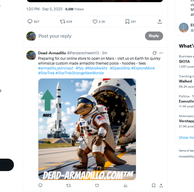 Armadillo Adventures |Worldwide | Outer Space | Mars |