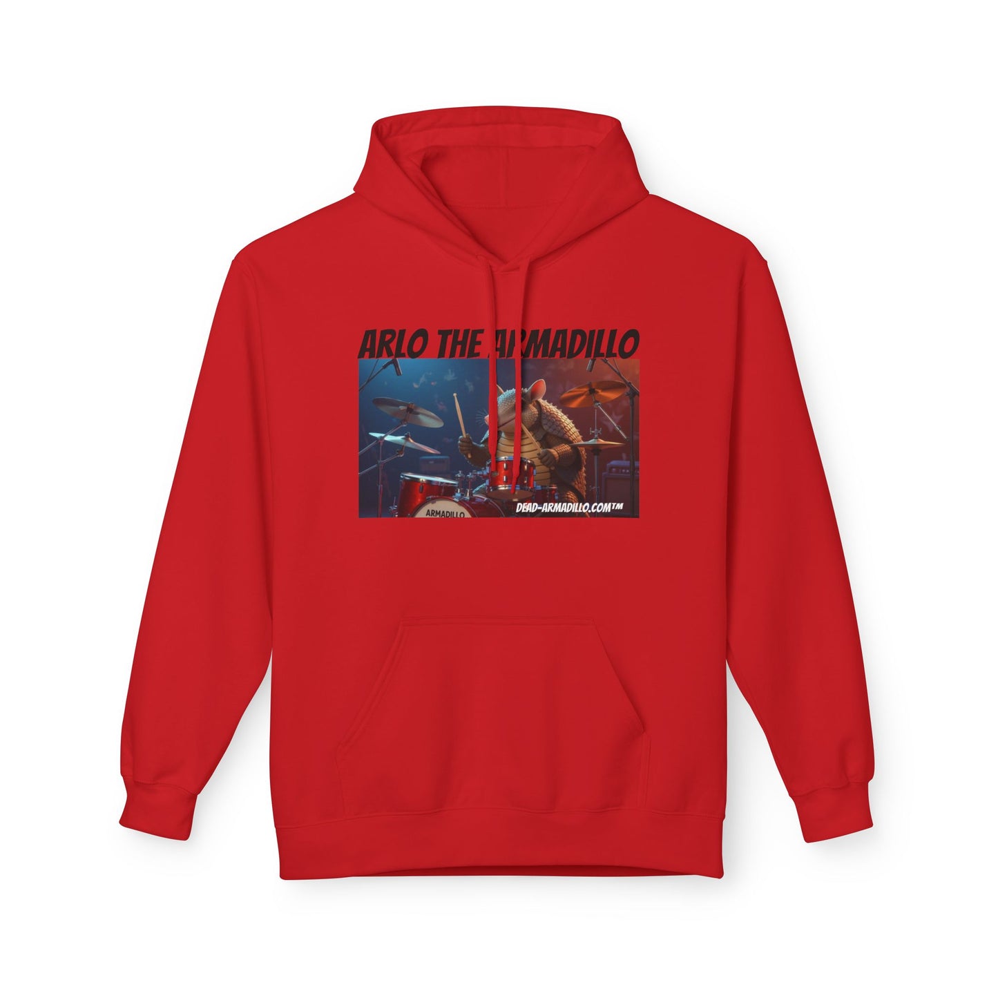 Arlo the Armadillo | Official Mascot of  Dead-Armadillo.com™  | Unisex Midweight Softstyle Fleece Hoodie | Quirky Whimsical