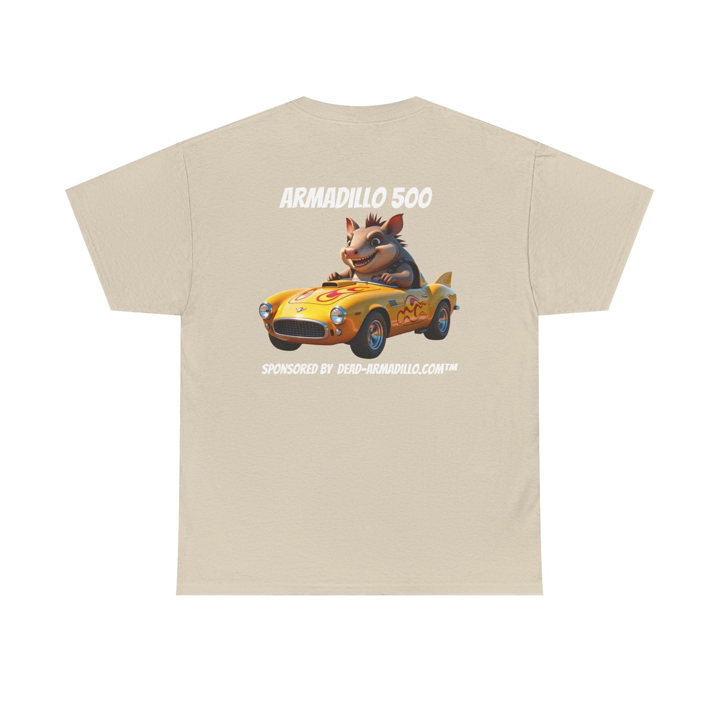 Dead-Armadillo.com | Car Racing Team | 2 Sided Tee Shirt | in White Font