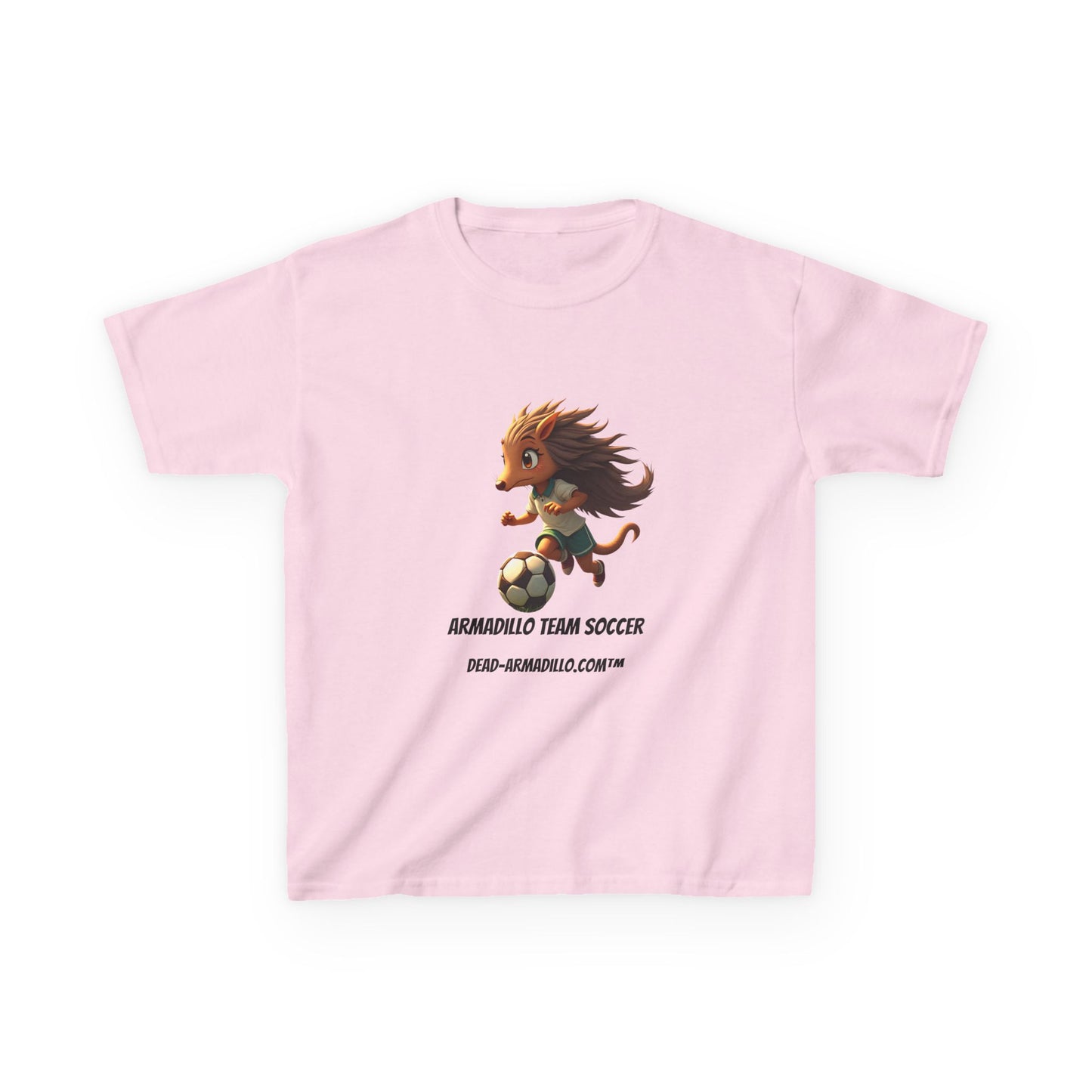 Kids Soccer T‑Shirt — Armadillo Team Soccer Cute Mascot Tee