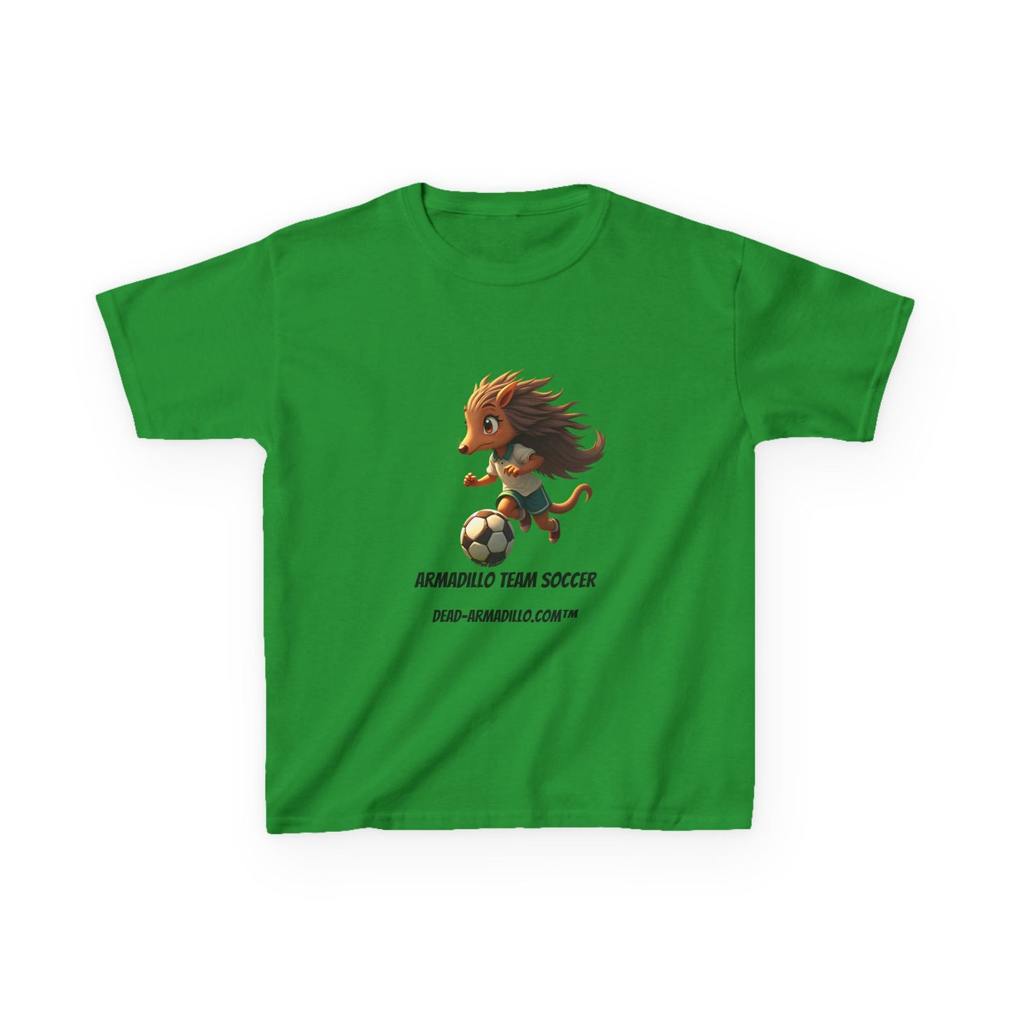 Kids Soccer T‑Shirt — Armadillo Team Soccer Cute Mascot Tee
