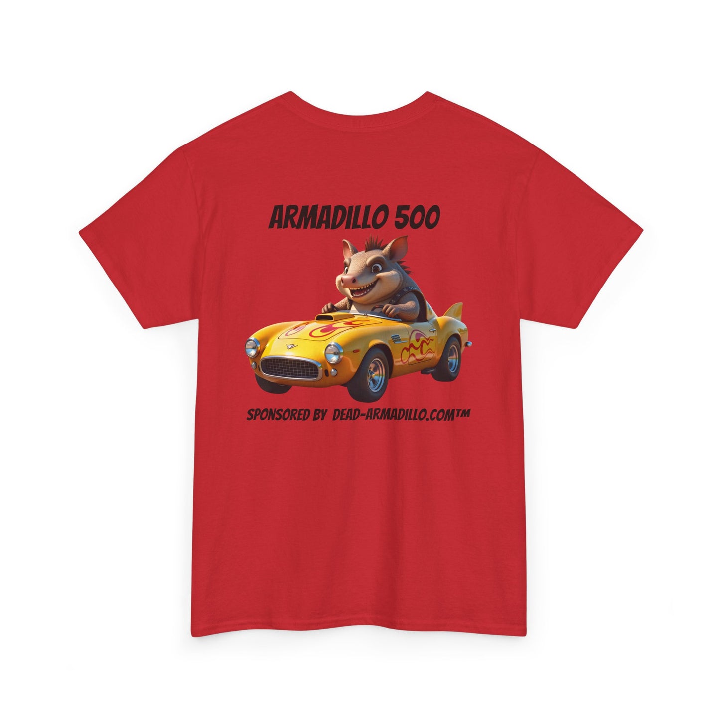 Dead-Armadillo.com | Car Racing Team | 2 Sided Tee Shirt | Black font