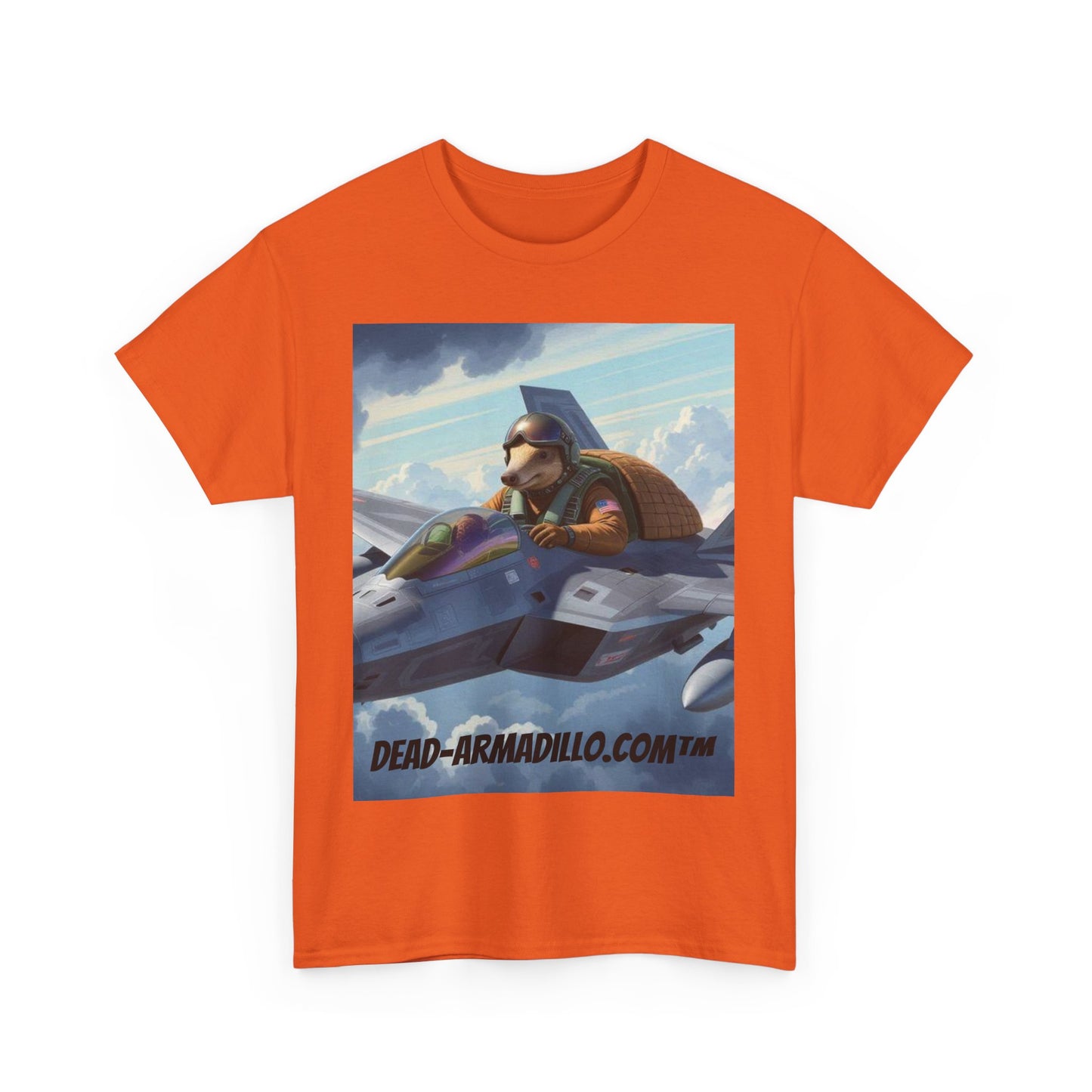 "Aviator Tee | Armadillo Flying a Jet Plane | Custom made by Dead-Armadillo.com™ | Clouds Zoom | Wild Blue Yonder"