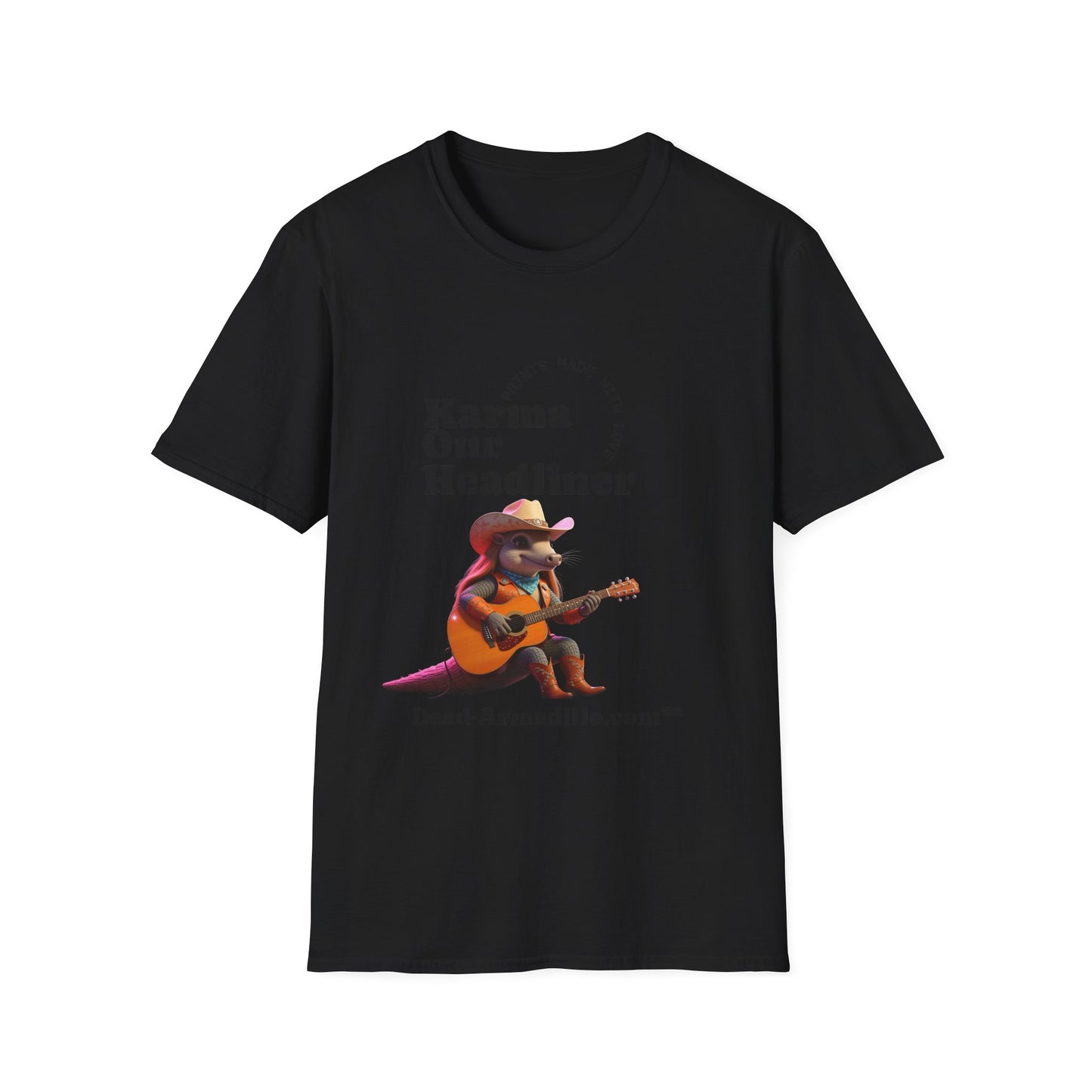 Karma "Our Headliner" | Playing Guitar Graphic Tee | Dead-Armadillo.com™