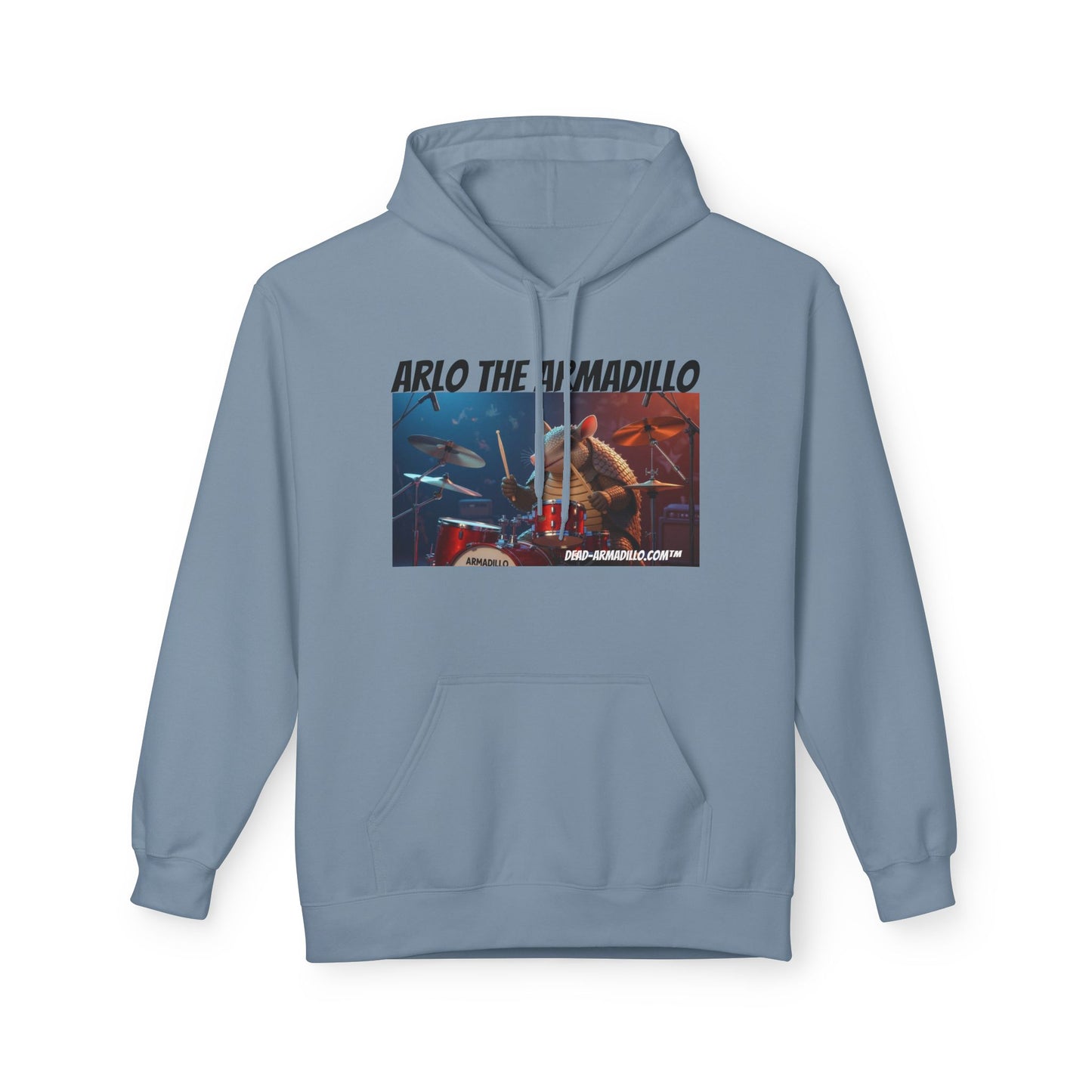 Arlo the Armadillo | Official Mascot of  Dead-Armadillo.com™  | Unisex Midweight Softstyle Fleece Hoodie | Quirky Whimsical