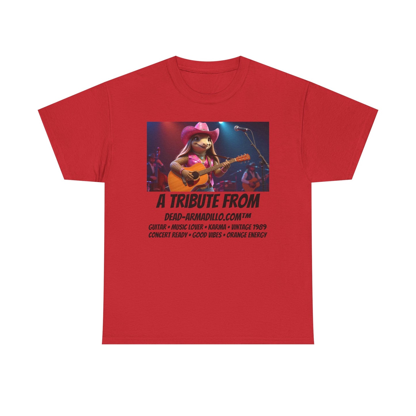"Armadillo playing the Guitar | Tribute | Karma | Swifties | World Tour | Orange | Kids Sizes | custom made by  Dead-Armadillo.com™  | Fun Graphic Design | Perfect for Casual Wear | Music Lovers | Gift for Friends"