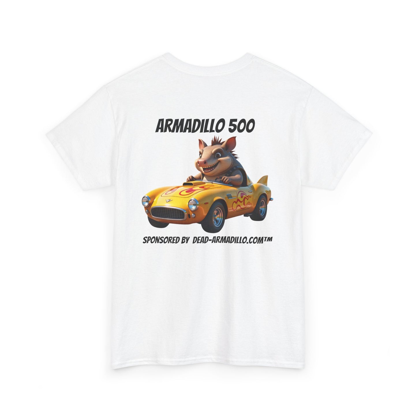 Dead-Armadillo.com | Car Racing Team | 2 Sided Tee Shirt | Black font