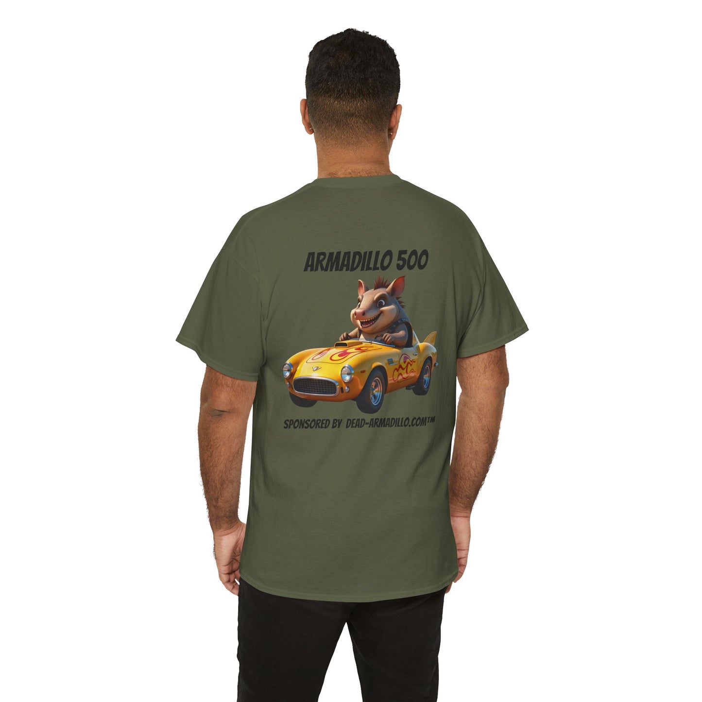 Dead-Armadillo.com | Car Racing Team | 2 Sided Tee Shirt | Black font