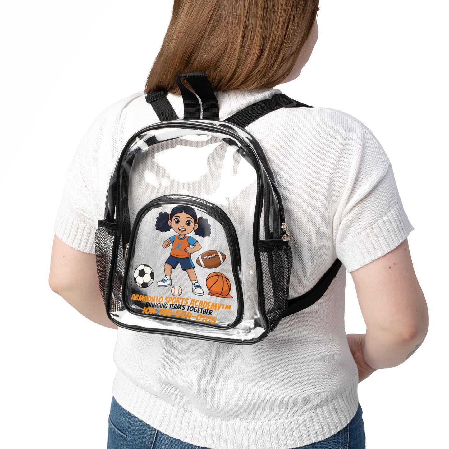 Clear Stadium Backpack | Kids Sports Mascot | Clear School Backpack