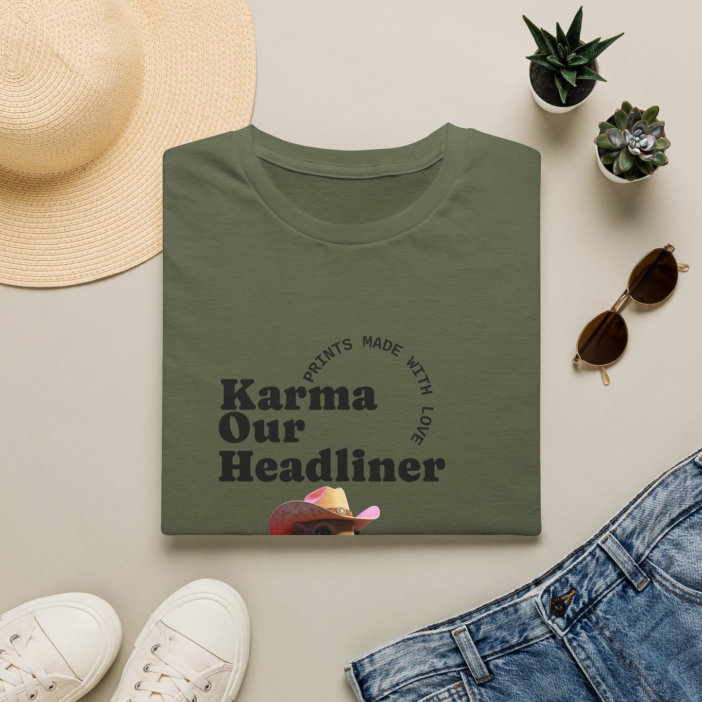 Karma "Our Headliner" | Playing Guitar Graphic Tee | Dead-Armadillo.com™