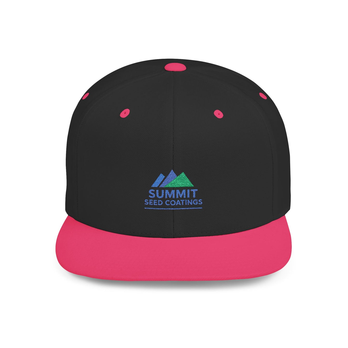 Summit Seed Coatings | Trendy Flat Bill Snapback Hat | Embroidered | Customizable Cap for Casual Style | Ideal for Outdoor Events