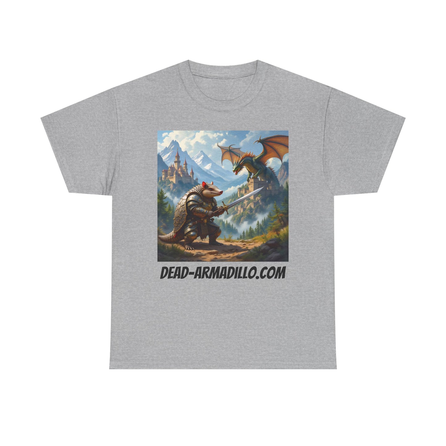 Fantasy Battle Tee | Unisex Heavy Cotton T-Shirt | with Dragon and Warrior Design | Perfect for Gamers | Fantasy Lovers | Casual Wear| Gifts