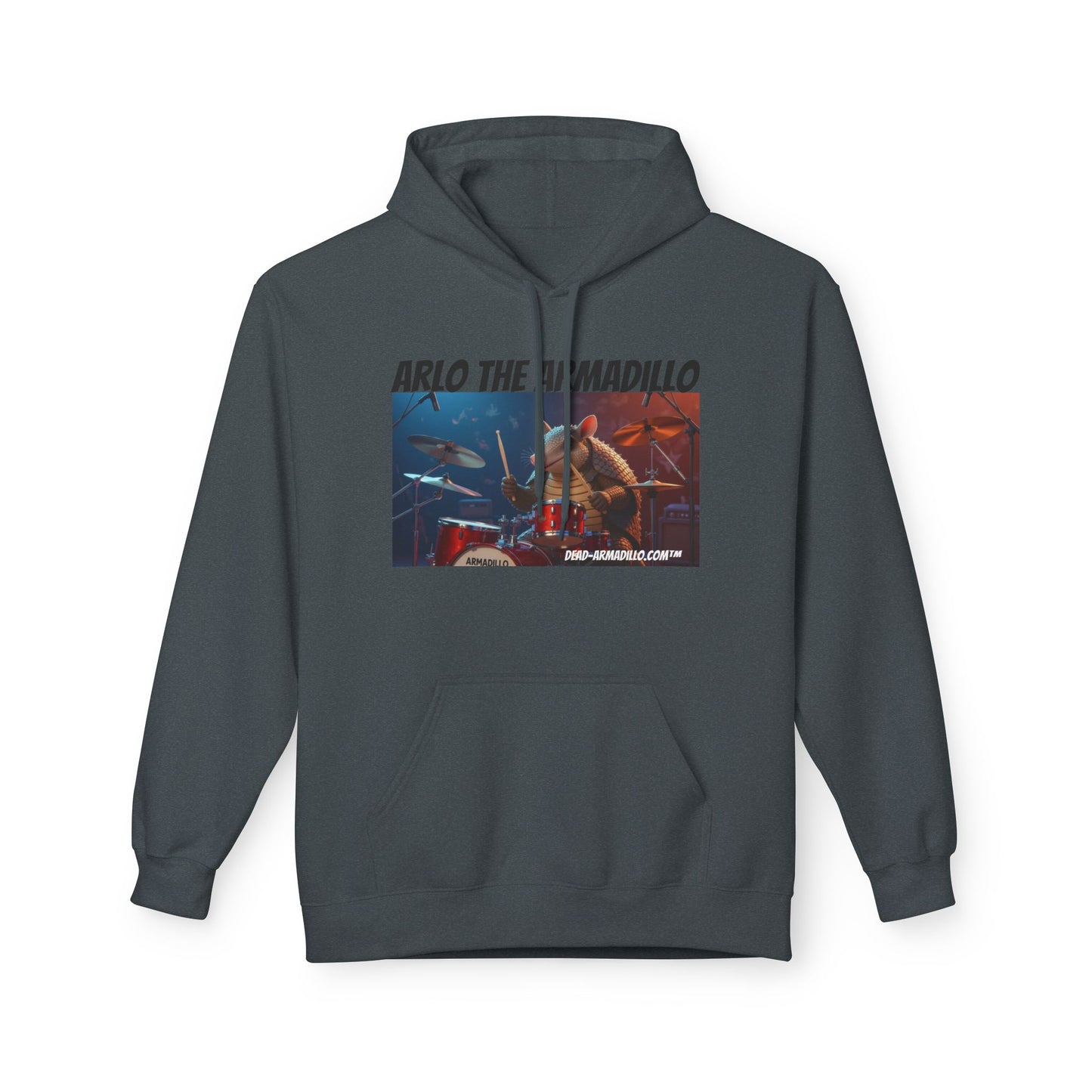 Arlo the Armadillo | Official Mascot of  Dead-Armadillo.com™  | Unisex Midweight Softstyle Fleece Hoodie | Quirky Whimsical