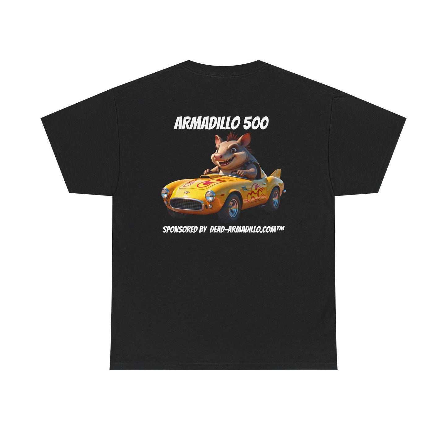 Dead-Armadillo.com | Car Racing Team | 2 Sided Tee Shirt | in White Font