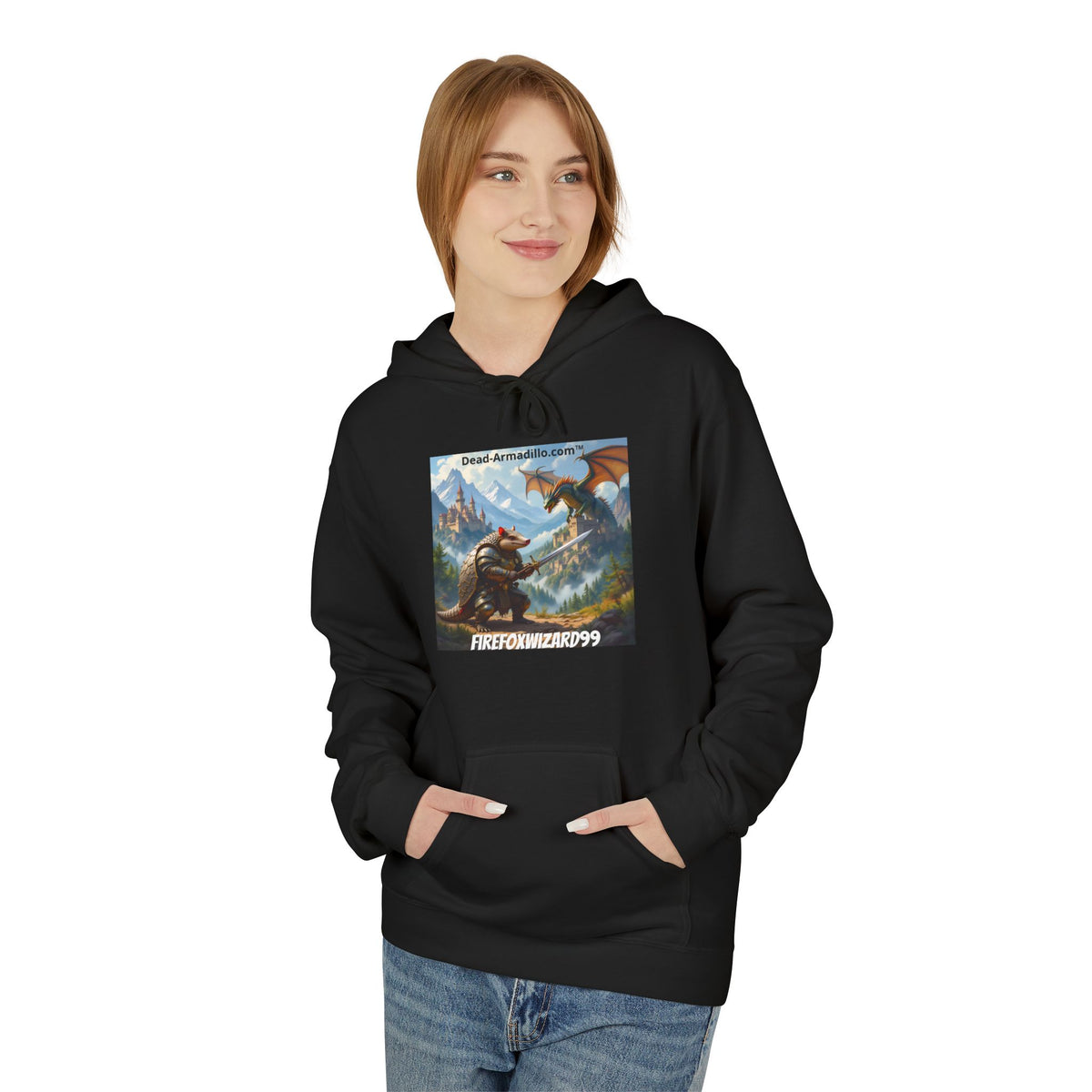 Arlo the Armadillo Dragon Slayer Hoodie — Personalized with Your Gamer Name