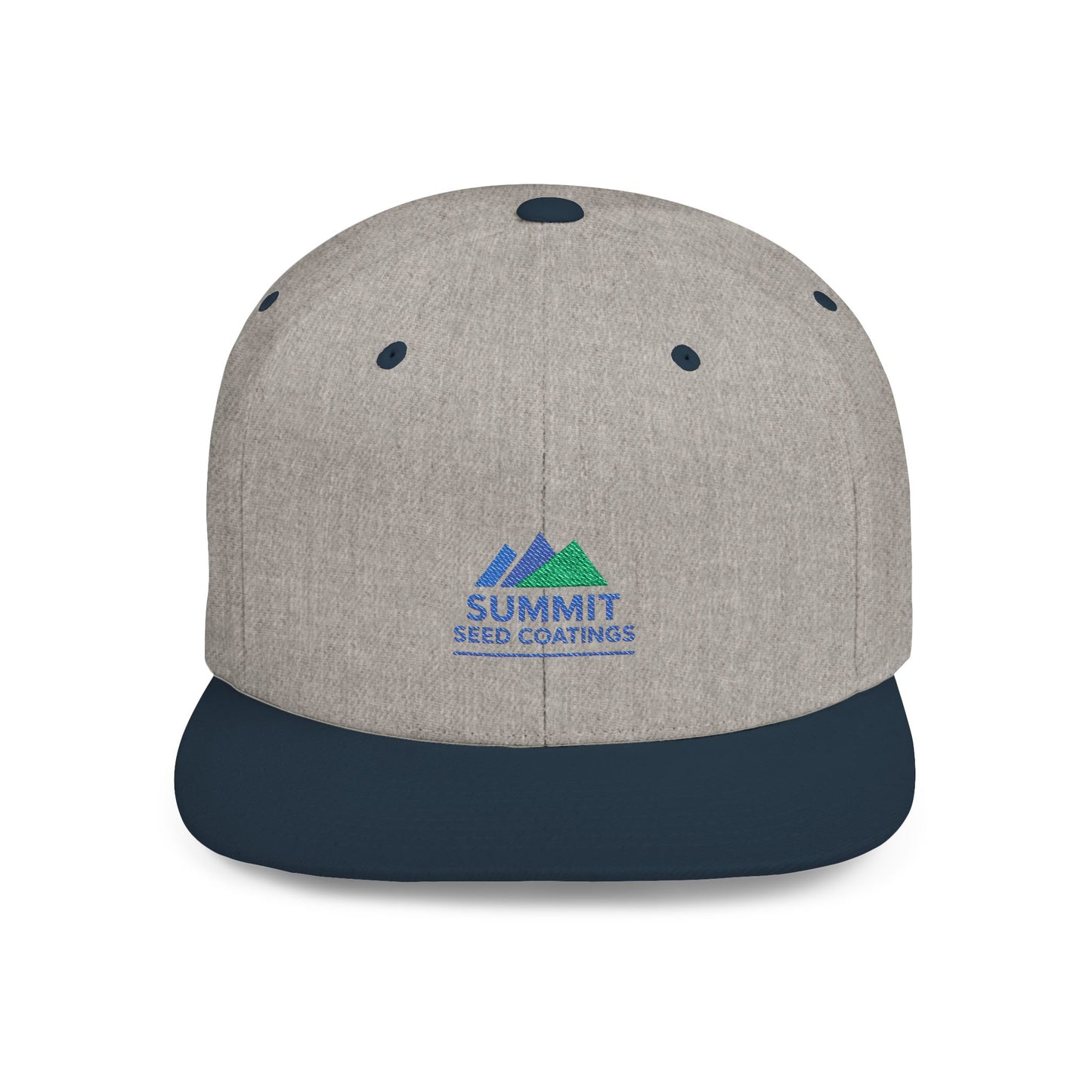 Summit Seed Coatings | Trendy Flat Bill Snapback Hat | Embroidered | Customizable Cap for Casual Style | Ideal for Outdoor Events