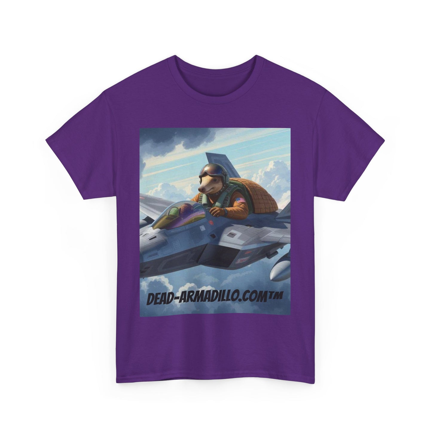 "Aviator Tee | Armadillo Flying a Jet Plane | Custom made by Dead-Armadillo.com™ | Clouds Zoom | Wild Blue Yonder"