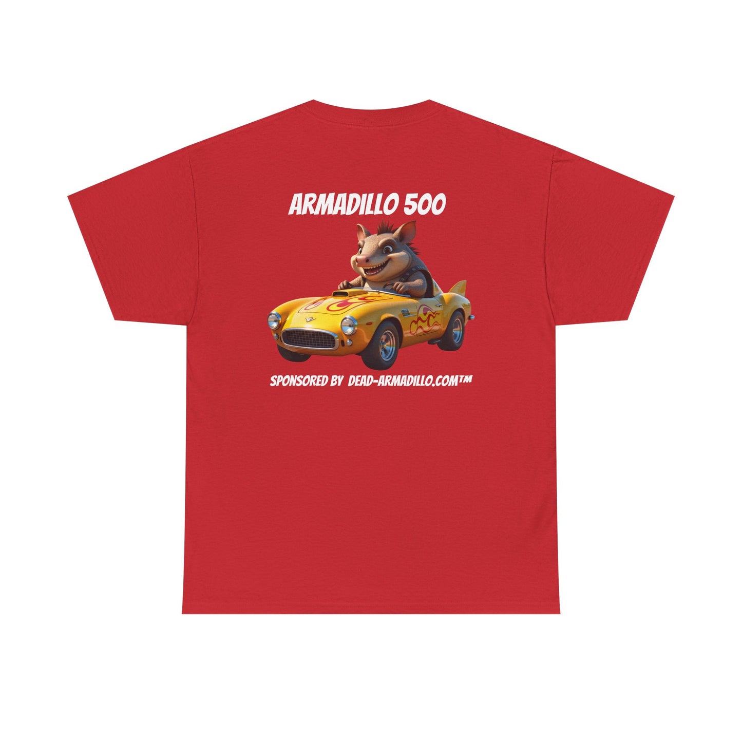 Dead-Armadillo.com | Car Racing Team | 2 Sided Tee Shirt | in White Font