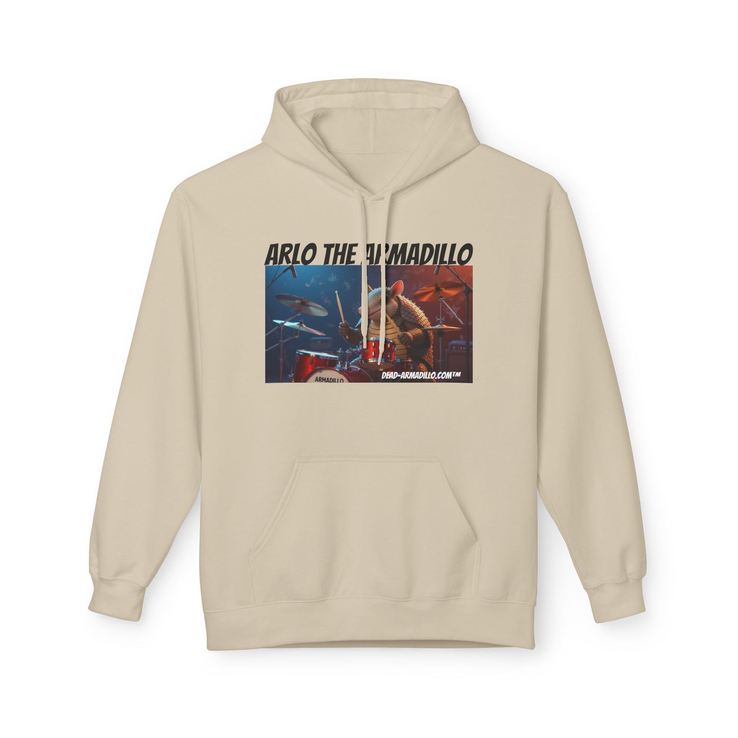 Arlo the Armadillo | Official Mascot of  Dead-Armadillo.com™  | Unisex Midweight Softstyle Fleece Hoodie | Quirky Whimsical