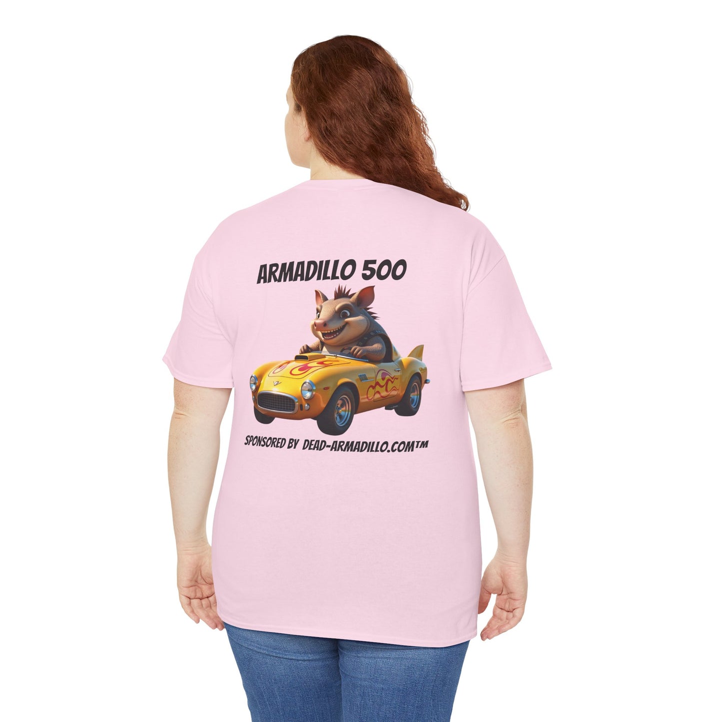Dead-Armadillo.com | Car Racing Team | 2 Sided Tee Shirt | Black font