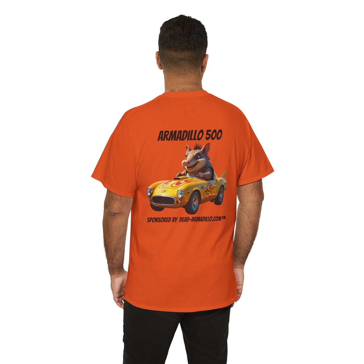 Dead-Armadillo.com | Car Racing Team | 2 Sided Tee Shirt | Black font