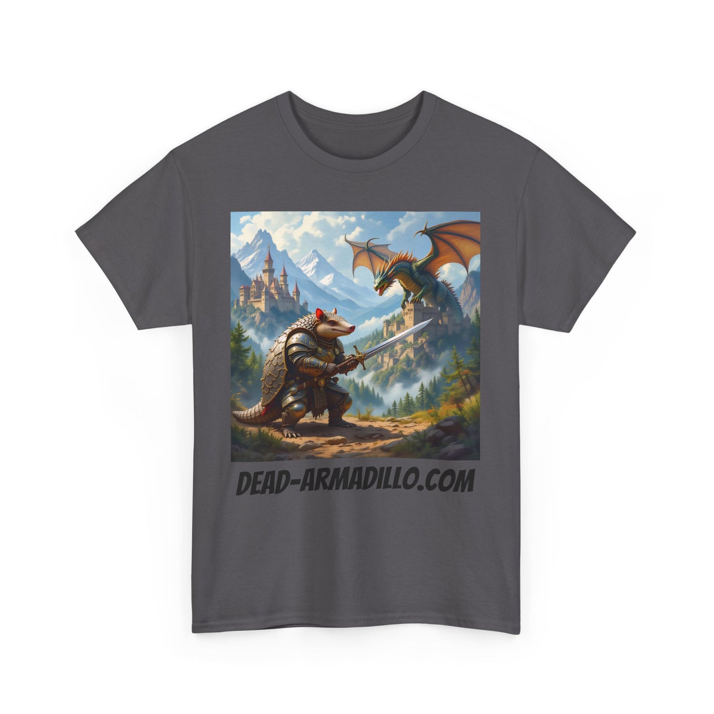 Fantasy Battle Tee | Unisex Heavy Cotton T-Shirt | with Dragon and Warrior Design | Perfect for Gamers | Fantasy Lovers | Casual Wear| Gifts