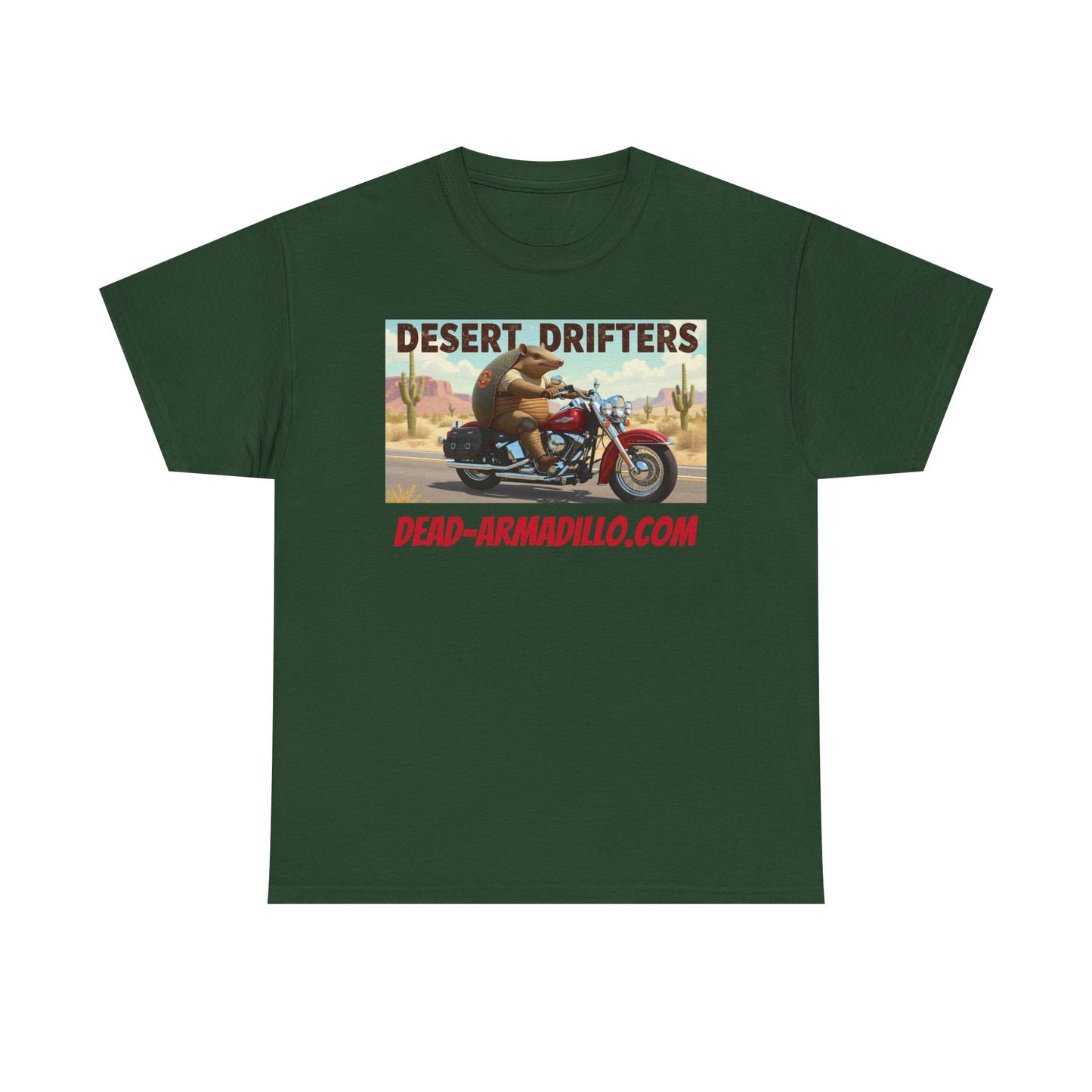 Desert Drifters Armadillo Biker T-Shirt | Harley Road Warrior | Dead-Armadillo.com