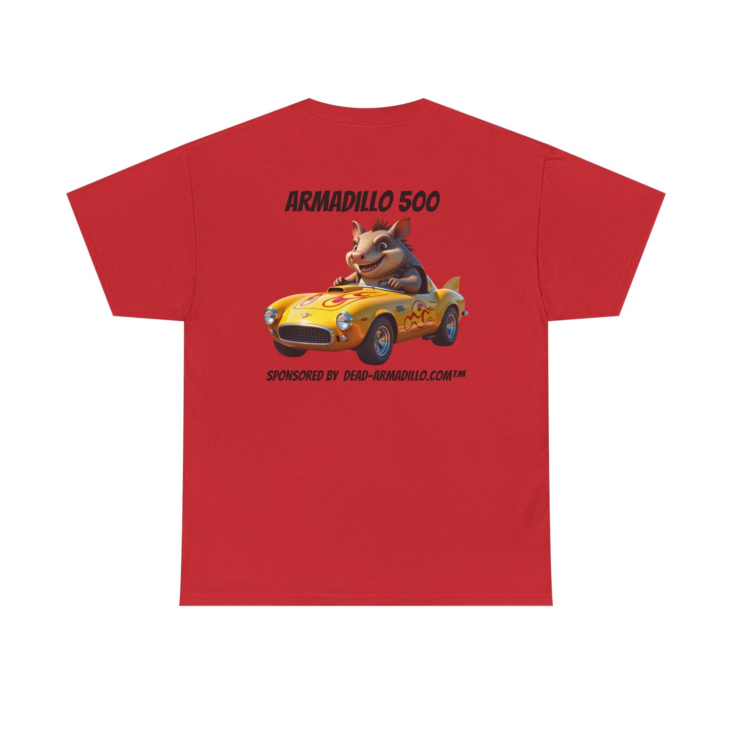 Dead-Armadillo.com | Car Racing Team | 2 Sided Tee Shirt | Black font