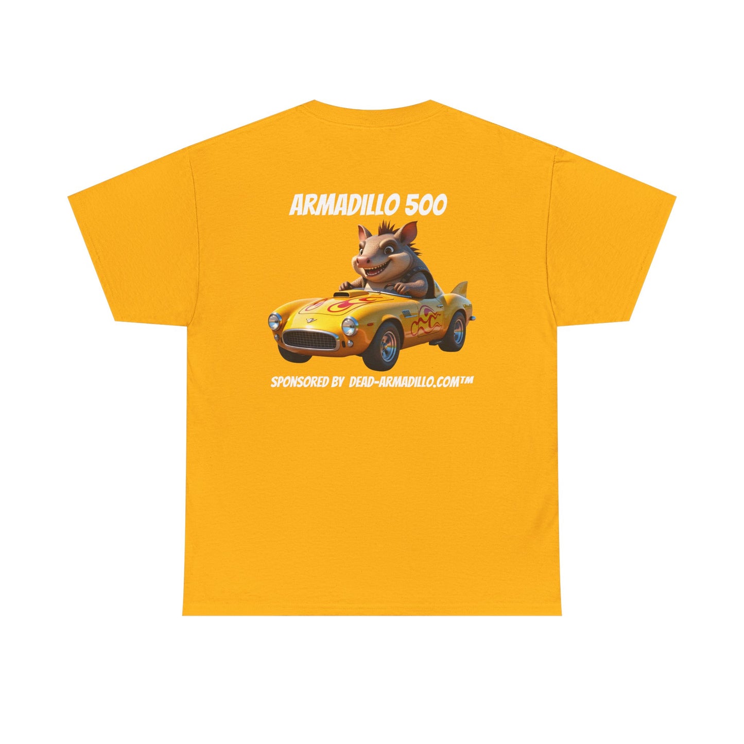 Dead-Armadillo.com | Car Racing Team | 2 Sided Tee Shirt | in White Font