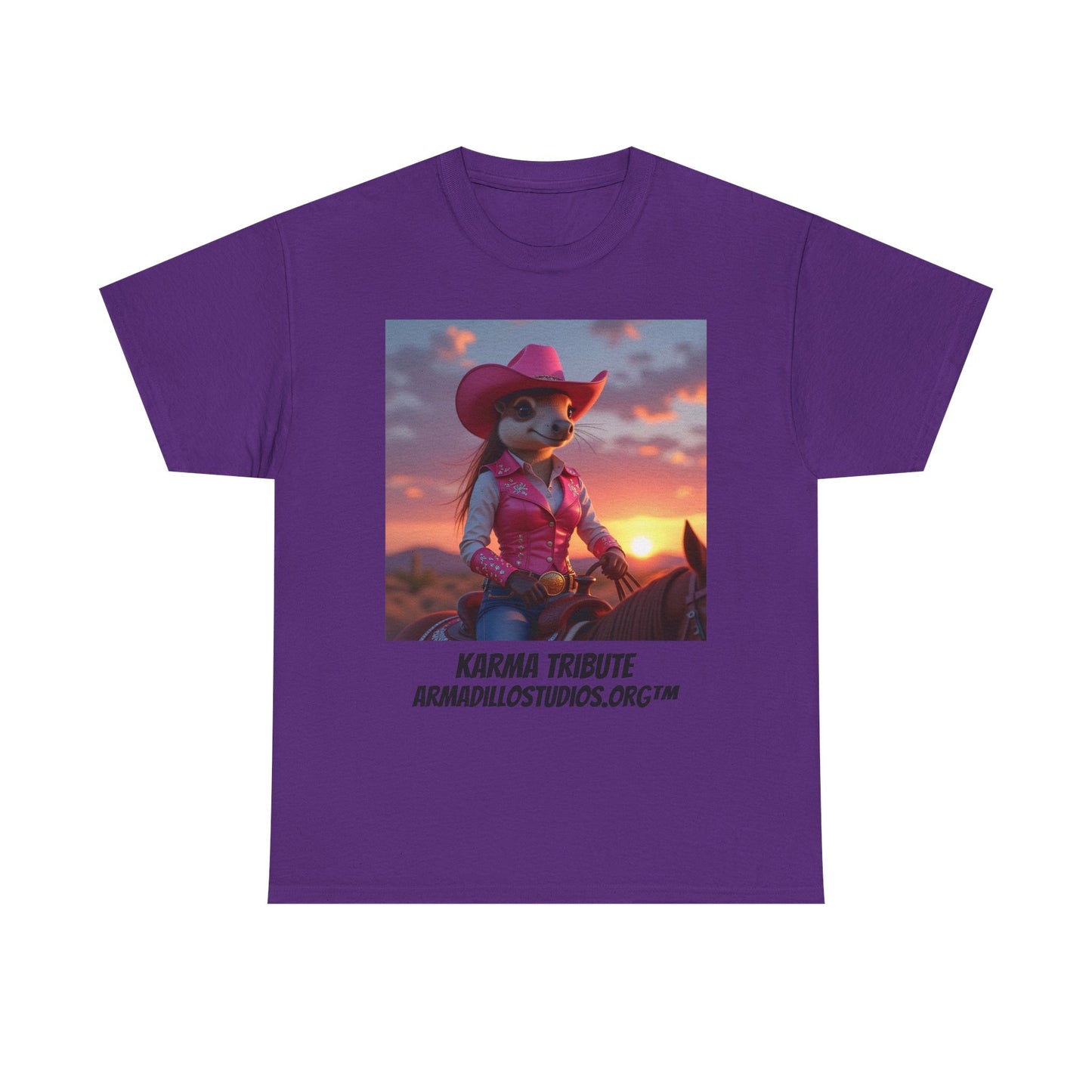 "Armadillo Vaquera" | Camiseta al atardecer | Su Edición | Camiseta Casual | Camiseta Estilo Oeste | Regalo para Amantes de los Animales | Camiseta Divertida con Estampado | Ropa de Diario