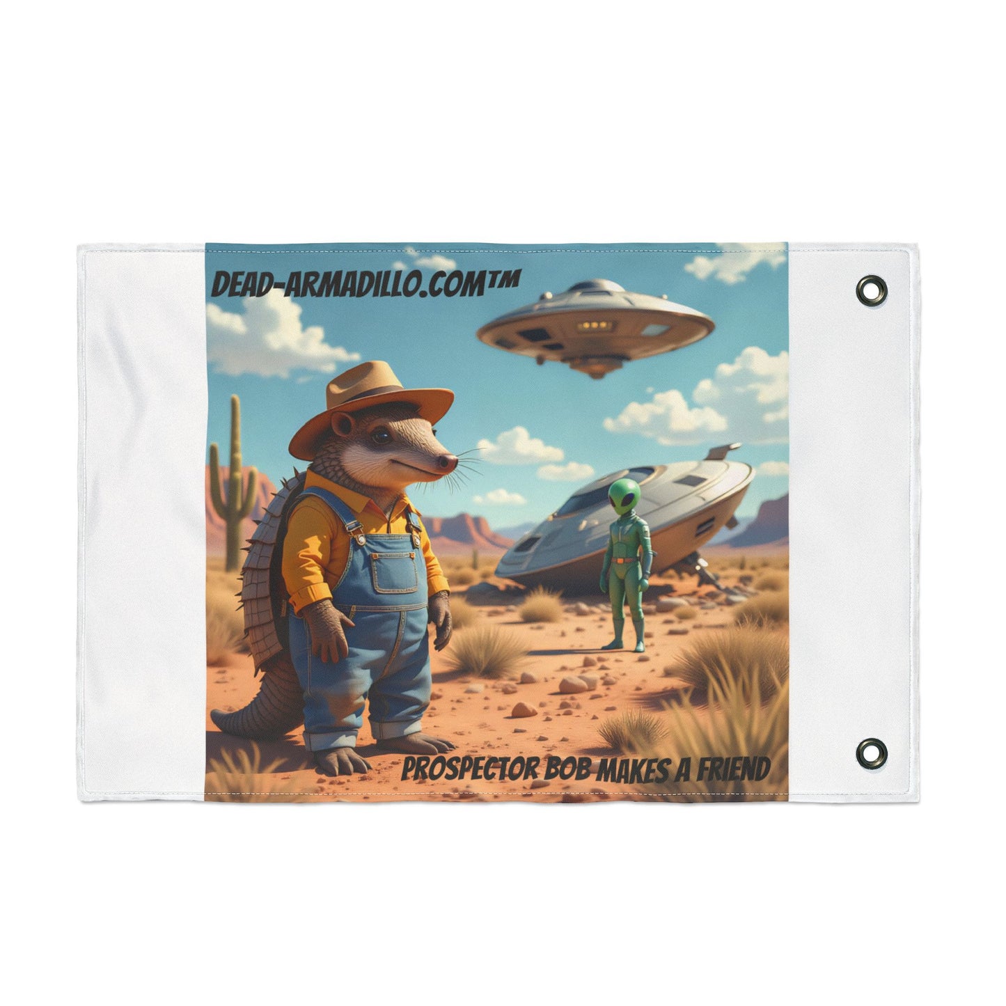 Prospector Bob | Dead-Armadillo.com™ | Double-Sided Flag | 12 × 18" Kids' Sports & Storytime Banner
