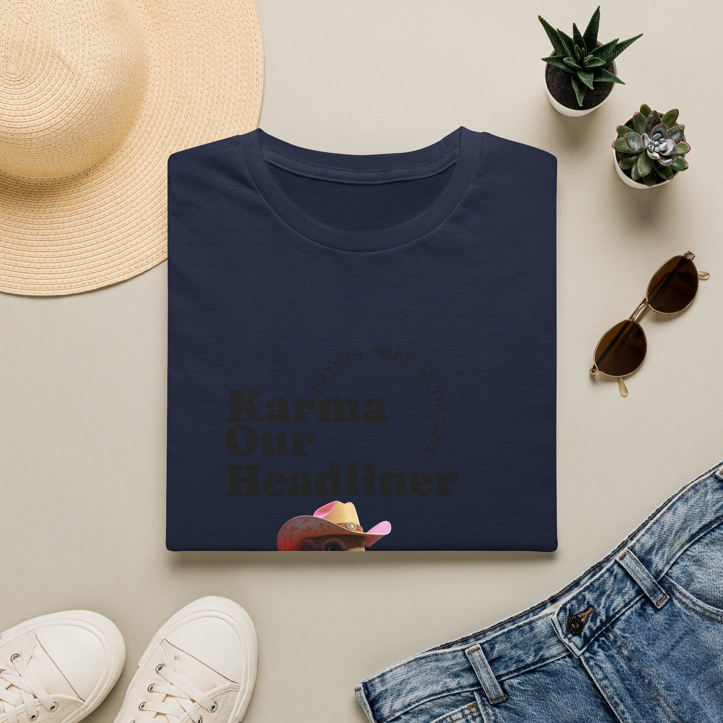 Karma "Our Headliner" | Playing Guitar Graphic Tee | Dead-Armadillo.com™