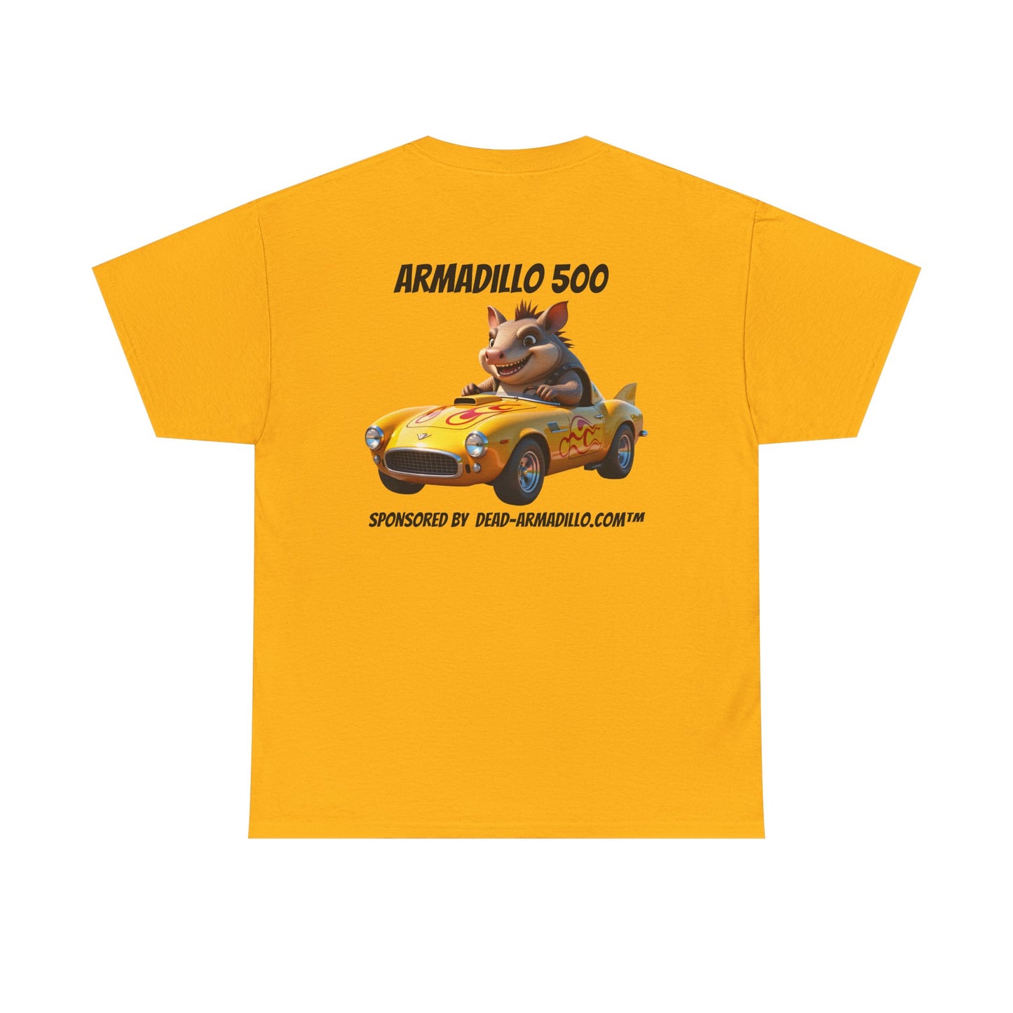 Dead-Armadillo.com | Car Racing Team | 2 Sided Tee Shirt | Black font