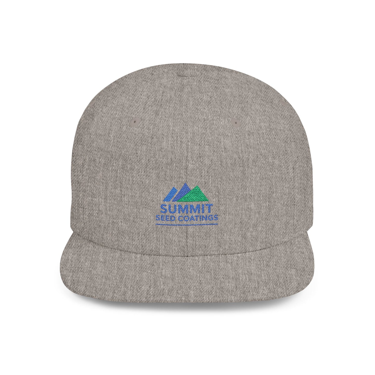 Summit Seed Coatings | Trendy Flat Bill Snapback Hat | Embroidered | Customizable Cap for Casual Style | Ideal for Outdoor Events