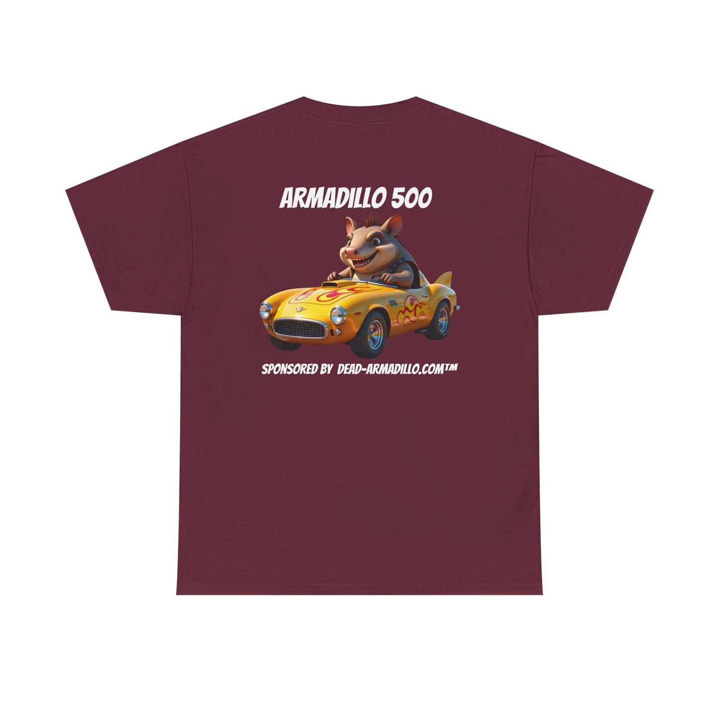 Dead-Armadillo.com | Car Racing Team | 2 Sided Tee Shirt | in White Font