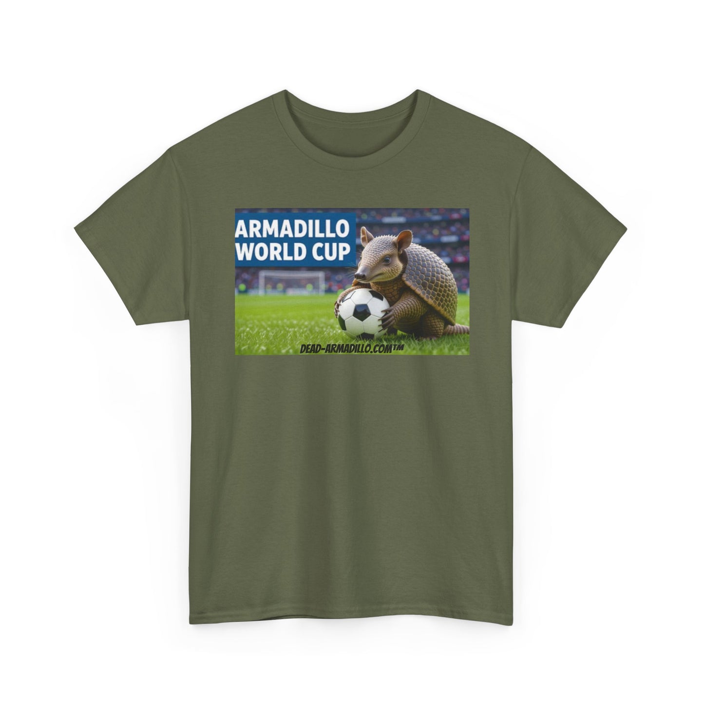 Armadillo Soccer pic | The Center| World Cup Bound | Funny Soccer Shirt | Animal Lover Gift, Unisex Cotton Tee, Sports Fan Apparel, Unique T-Shirt