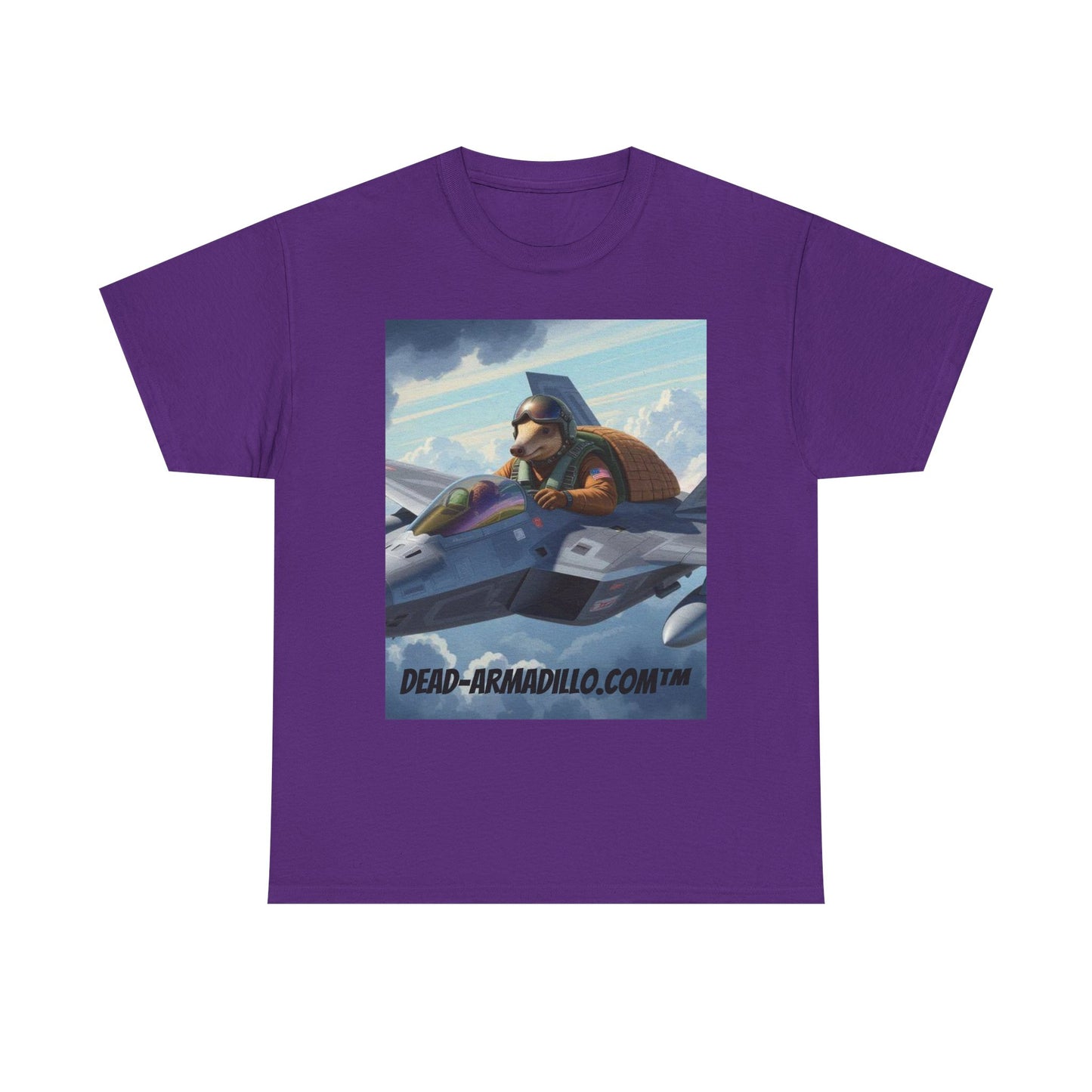 "Aviator Tee | Armadillo Flying a Jet Plane | Custom made by Dead-Armadillo.com™ | Clouds Zoom | Wild Blue Yonder"