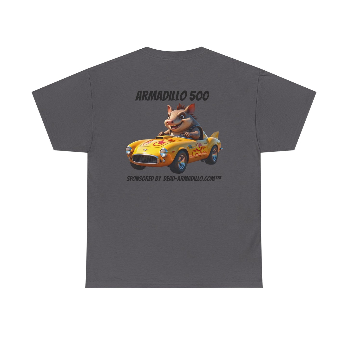 Dead-Armadillo.com | Car Racing Team | 2 Sided Tee Shirt | Black font