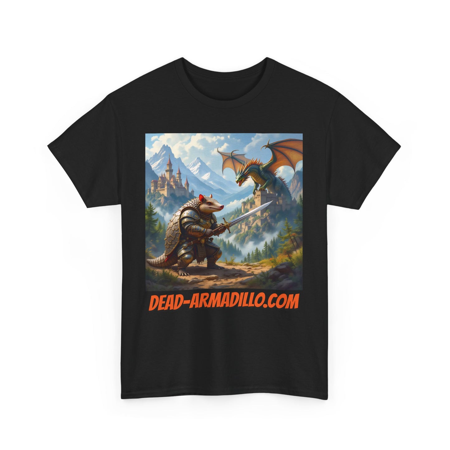 Fantasy Battle Tee | Unisex Heavy Cotton T-Shirt | with Dragon and Warrior Design | Perfect for Gamers | Fantasy Lovers | Casual Wear| Gifts