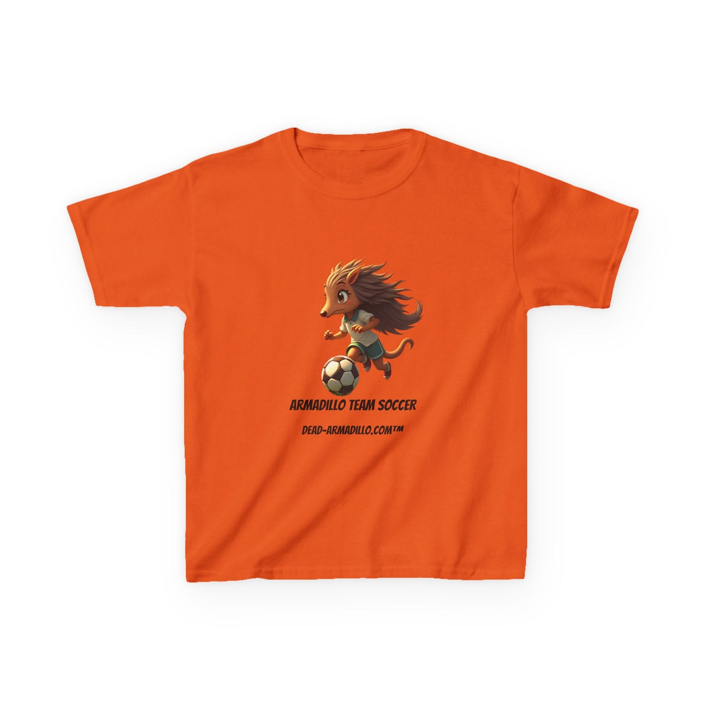 Kids Soccer T‑Shirt — Armadillo Team Soccer Cute Mascot Tee