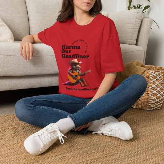 Karma "Our Headliner" | Playing Guitar Graphic Tee | Dead-Armadillo.com™