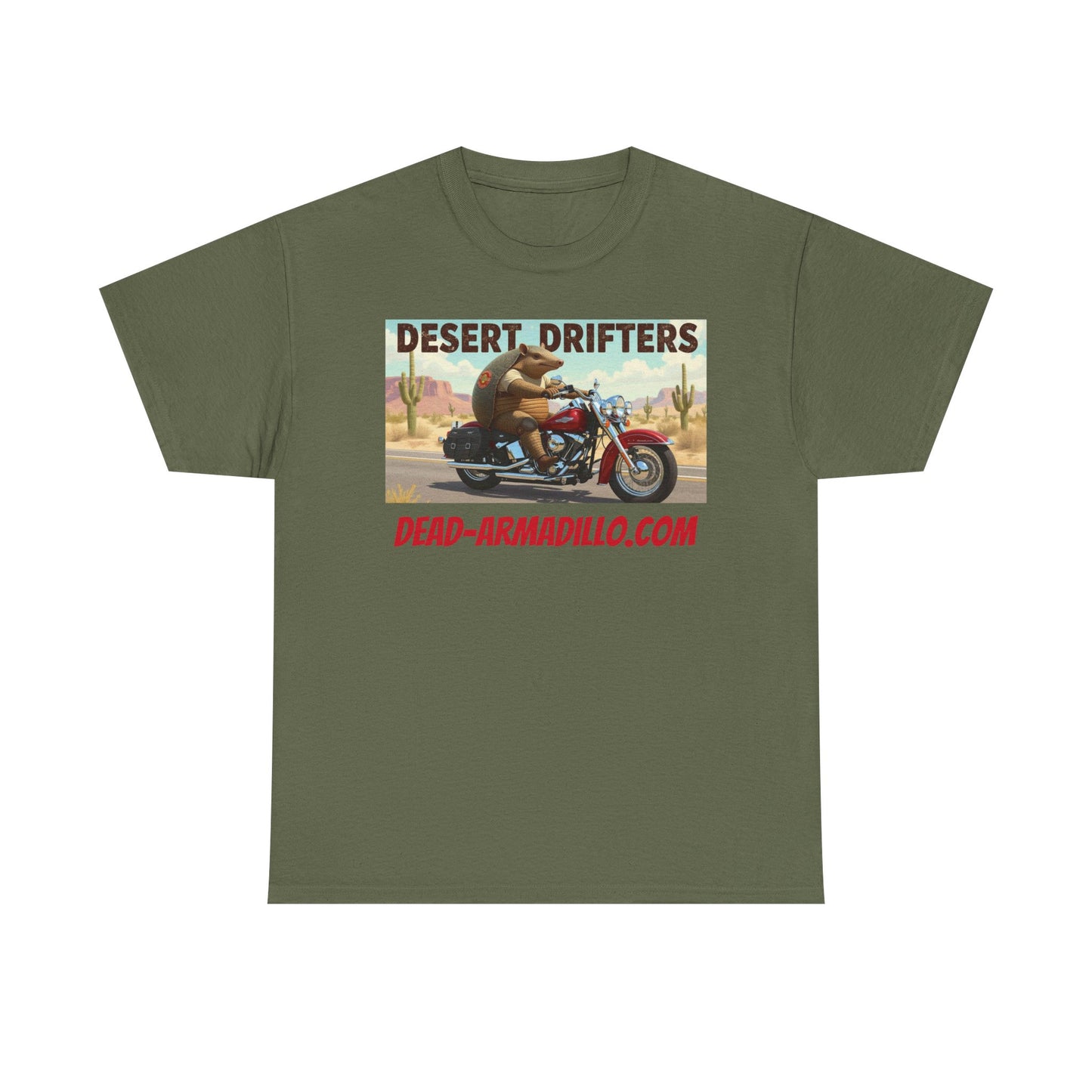Desert Drifters Armadillo Biker T-Shirt | Harley Road Warrior | Dead-Armadillo.com