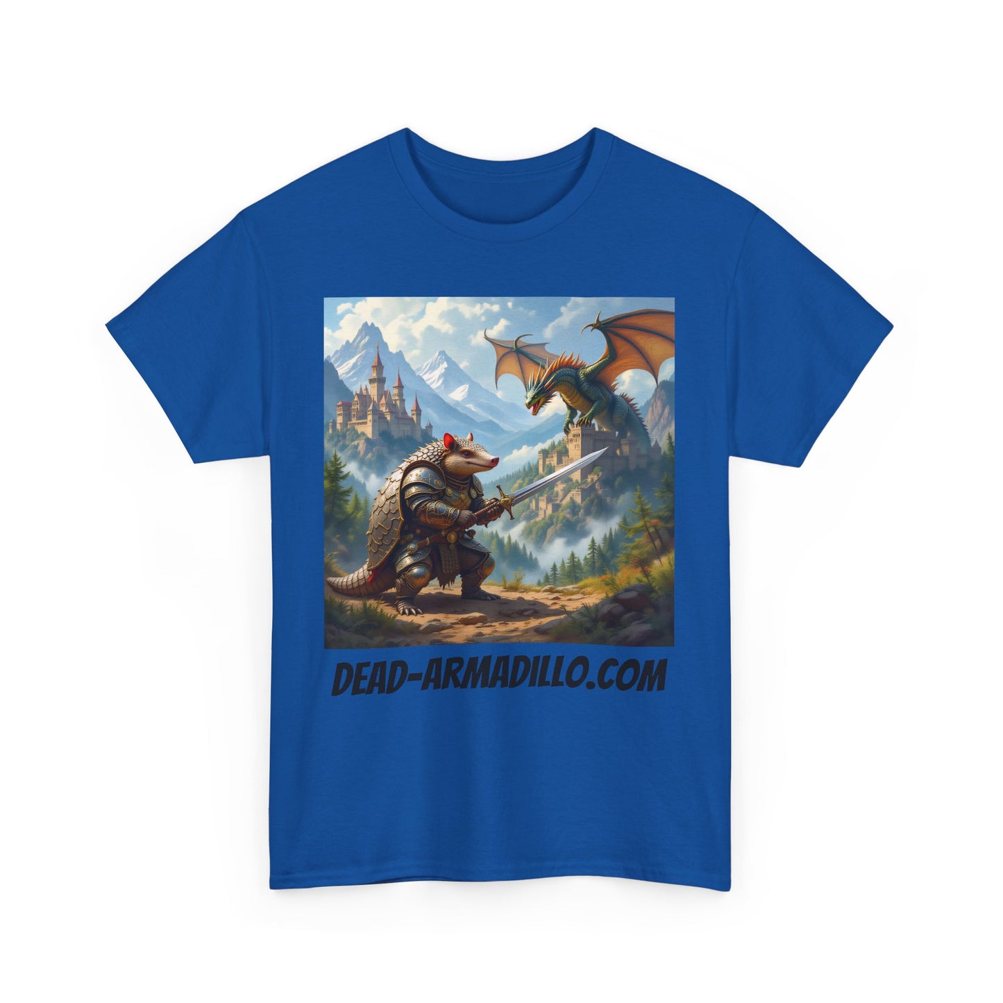 Fantasy Battle Tee | Unisex Heavy Cotton T-Shirt | with Dragon and Warrior Design | Perfect for Gamers | Fantasy Lovers | Casual Wear| Gifts