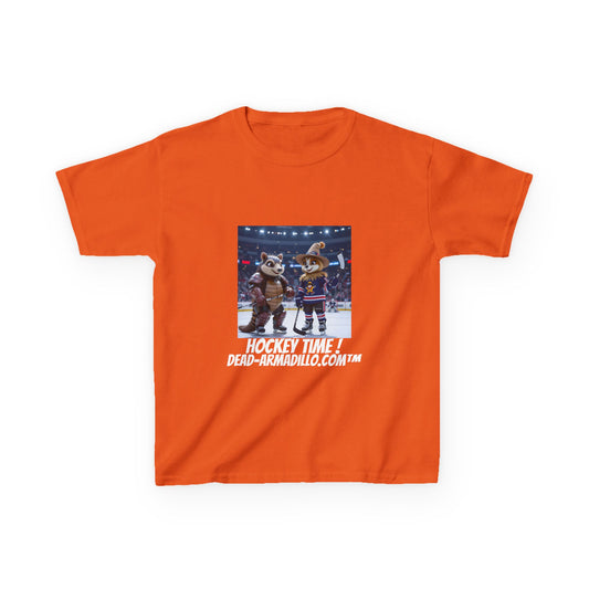 Kids Mascot Hockey T‑Shirt — Friendly Arena Mascots - Corporate Sponsor - for Bison Ice Sports Association - BISA